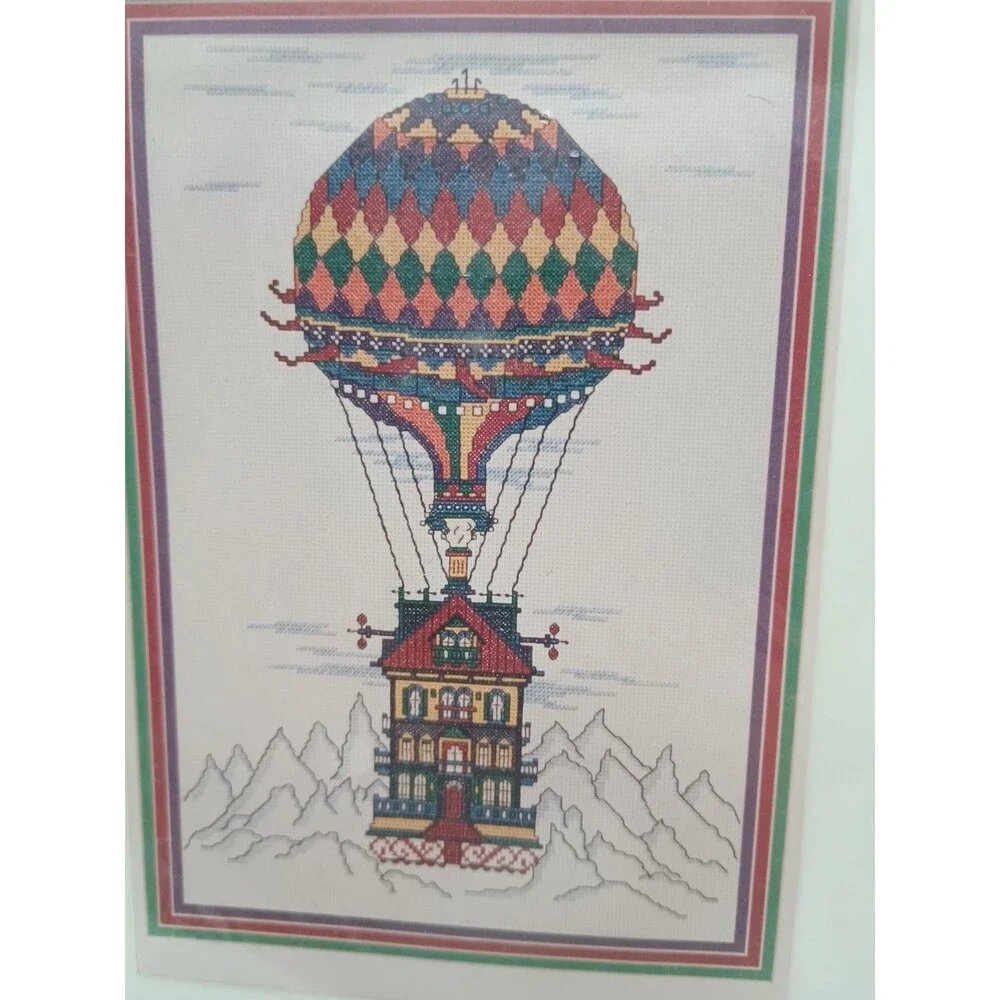 Artcetera Studio M Counted Cross Stitch Kit Rainbow Hot Air Balloon House 1050